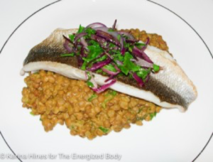 Spiced Lentils with Grilled Fish Recipe